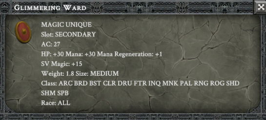 GLIMMERING WARD item card